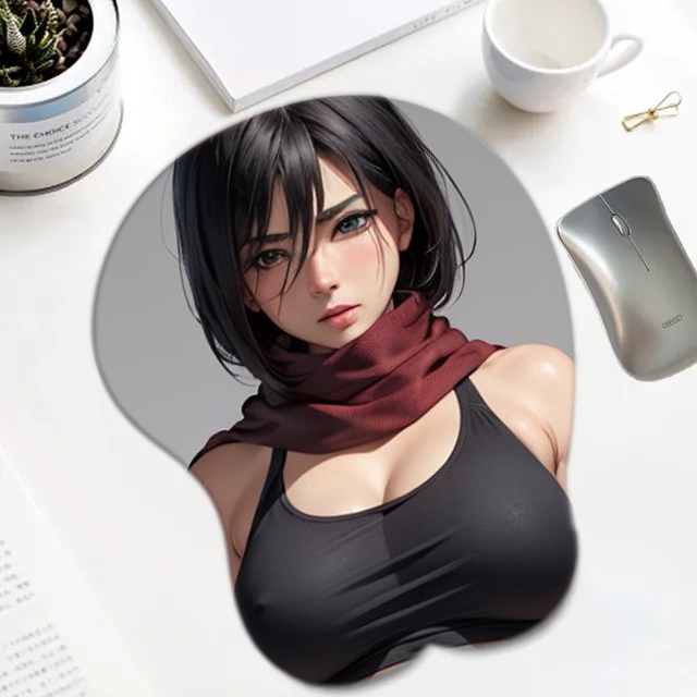 Mikasa Ackerman Hentai Mousepad 3D Boobs Attack On Titan - Waifuz.net