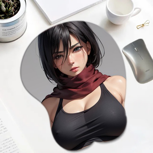 Mikasa Ackerman Hentai Mousepad 3D Boobs Attack On Titan